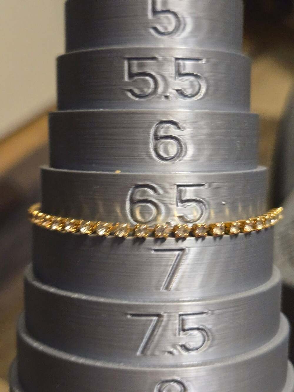 Gold-Tone Rhinestone Tennis Bracelet Size 6.5